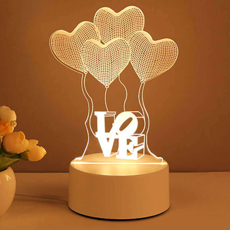 3D Lamp Acrylic USB LED Night Lights Neon Sign Lamp Christmas Home Decorations For Room Decor Valentines Day Gifts