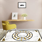 Modern marble surface pattern rug White and Black Polyester rug Machine washable Non-slip rug for the bedroom