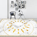 Modern marble surface pattern rug White and Black Polyester rug Machine washable Non-slip rug for the bedroom