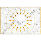 Modern marble surface pattern rug White and Black Polyester rug Machine washable Non-slip rug for the bedroom