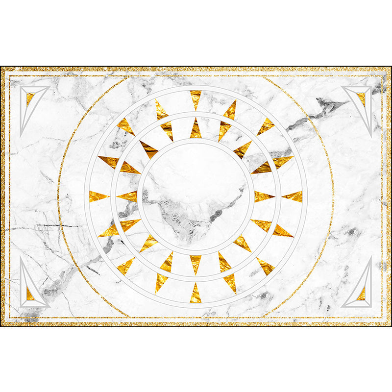 Modern marble surface pattern rug White and Black Polyester rug Machine washable Non-slip rug for the bedroom