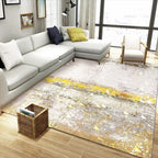 Modern living room carpet in gray Abstract oil painting print carpet Polyester pet-friendly area rug
