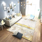 Modern living room carpet in gray Abstract oil painting print carpet Polyester pet-friendly area rug