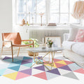 Modern living room rug in white geometric triangle pattern Rug Polyester non-slip washable rug