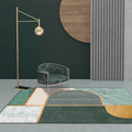Modern marble surface pattern rug with stripes green, polyester rug, machine washable, non-slip area rug for the bedroom