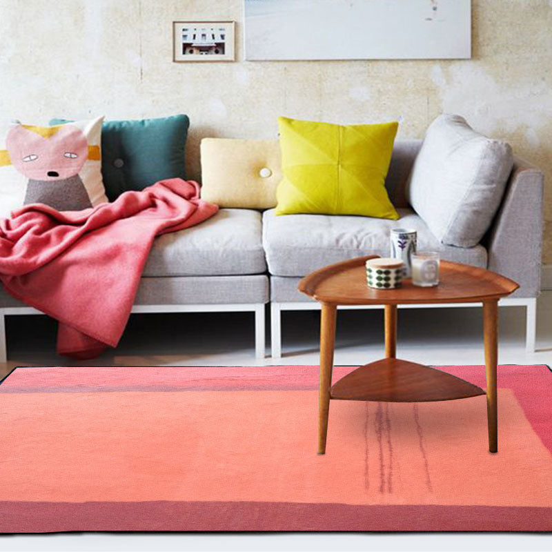 Red and yellow bedroom rug Modern abstract paint pattern area rug Polyester washable stain-resistant rug
