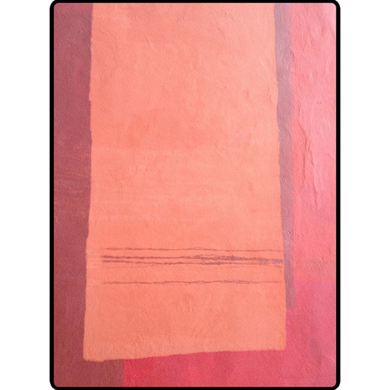 Red and yellow bedroom rug Modern abstract paint pattern area rug Polyester washable stain-resistant rug