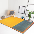 Red and yellow bedroom rug Modern abstract paint pattern area rug Polyester washable stain-resistant rug