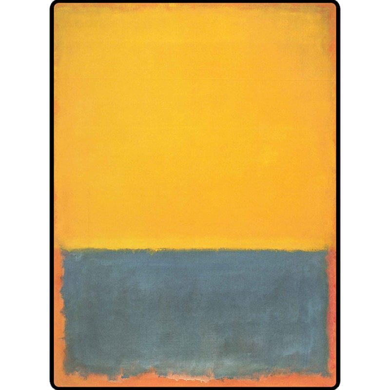 Red and yellow bedroom rug Modern abstract paint pattern area rug Polyester washable stain-resistant rug