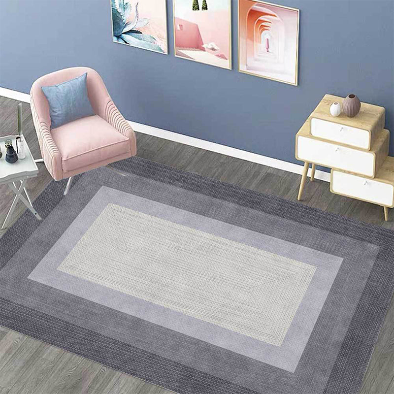 Stylish woven wood grain design rug Gray Modern rug Polyester Washable Non-slip backing Rug for Bedroom