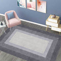 Stylish woven wood grain design rug Gray Modern rug Polyester Washable Non-slip backing Rug for Bedroom