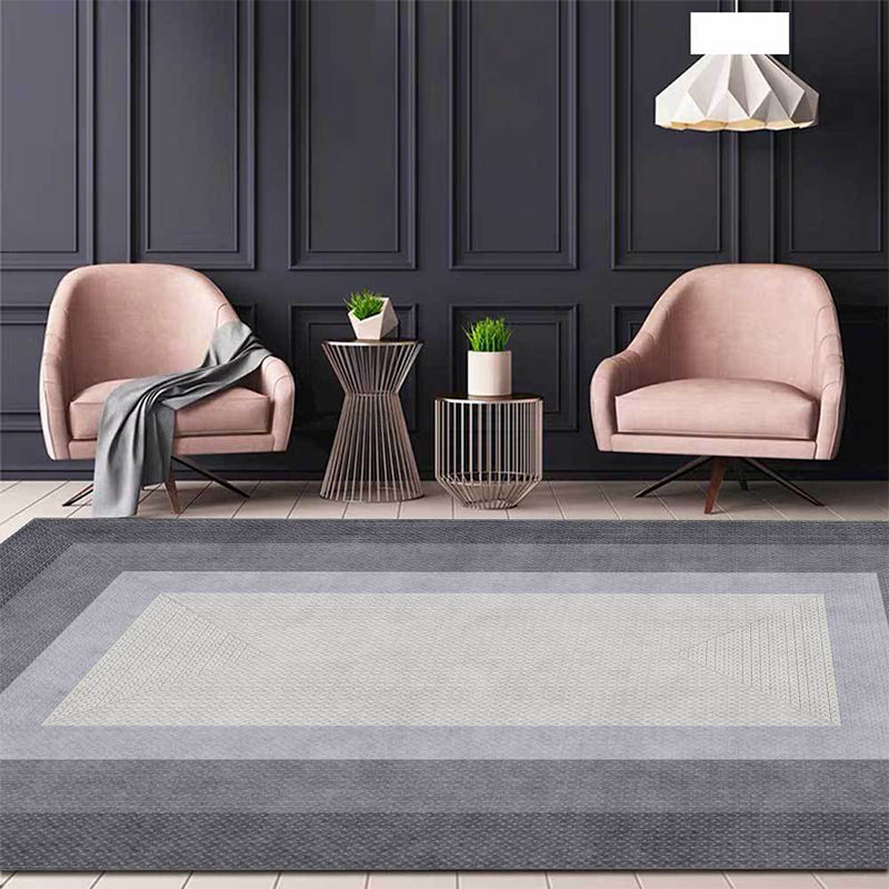 Stylish woven wood grain design rug Gray Modern rug Polyester Washable Non-slip backing Rug for Bedroom