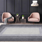 Stylish woven wood grain design rug Gray Modern rug Polyester Washable Non-slip backing Rug for Bedroom
