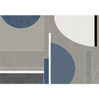Modern living room rug in gray color block stripes irregular shape printed rug polyester non-slip backing rug