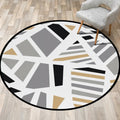 Simple modern rug in gray geometric pattern rug polyester pet-friendly rug for home decoration