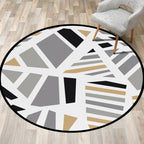 Simple modern rug in gray geometric pattern rug polyester pet-friendly rug for home decoration