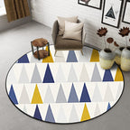 Ivory Bedroom Carpet Modern Geometric Triangle Pattern Carpet Polyester Non-Slip Back Carpet