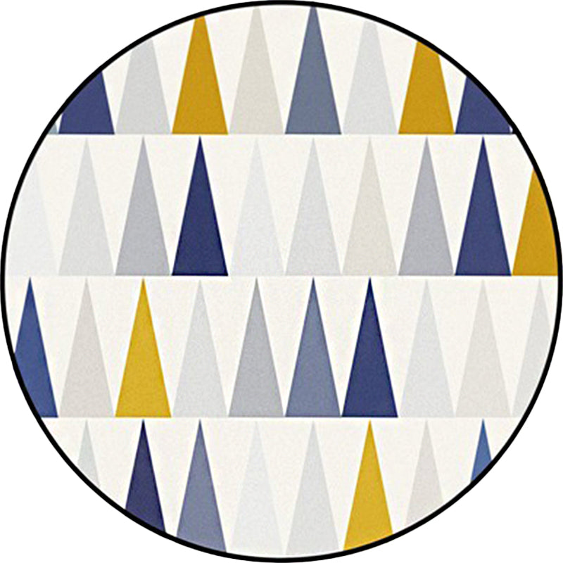 Ivory Bedroom Carpet Modern Geometric Triangle Pattern Carpet Polyester Non-Slip Back Carpet