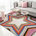 Casual modern rug in pink geometric star pattern Rug Polyester pet-friendly rug for apartment decoration