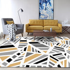 Minimalist modern rug in gray geometry irregular shape pattern rug polyester non-slip backing rug for home decor
