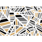 Minimalist modern rug in gray geometry irregular shape pattern rug polyester non-slip backing rug for home decor