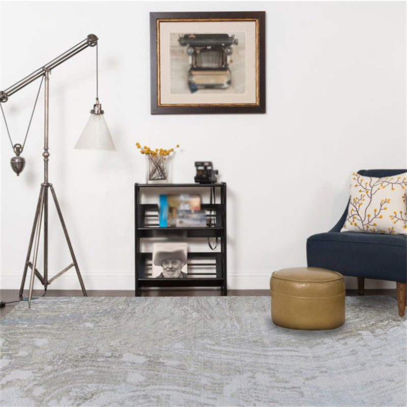 Gray Bedroom Rug Modern Abstract Cement Pattern Area Rug Polyester Washable Stain Resistant Rug