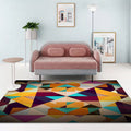 Modern living room rug Colorful geometric diamond print rug Polyester non-slip washable rug