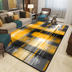 Casual modern rug in black and blue abstract rectangular pattern rug polyester pet-friendly rug for home decoration
