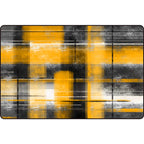 Casual modern rug in black and blue abstract rectangular pattern rug polyester pet-friendly rug for home decoration