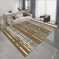 Nordic Modern Rug in Brown with Abstract Stripe Pattern Rug Polyester Pet-Friendly Rug for Home Decor