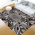 Nordic Modern Rug with Black Lines Dot Pattern Rug Polyester Machine Washable Rug for Home Decor