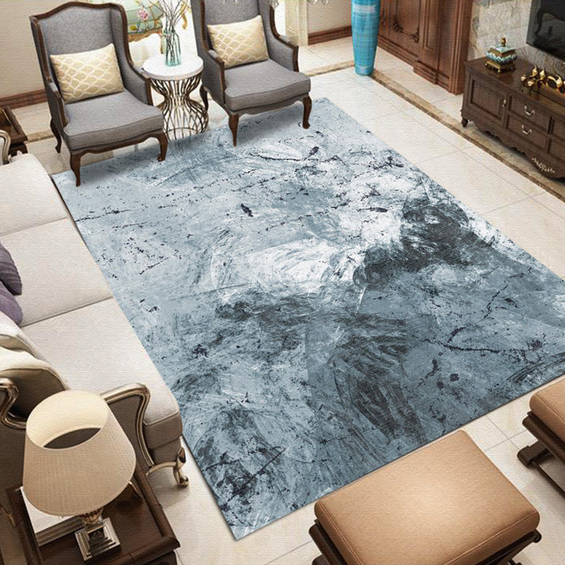 Nordic Modern Carpet in Gray and Purple Abstract Splash Pattern Carpet Polyester Washable Carpet for Home Decor