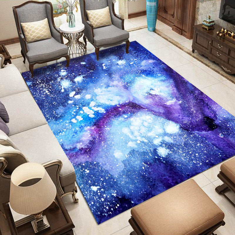 Nordic Modern Carpet in Gray and Purple Abstract Splash Pattern Carpet Polyester Washable Carpet for Home Decor