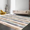 Simple modern rug in green and yellow striped pattern rug polyester stain-resistant rug for home decor