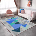 Modern living room rug in gray color block triangle print rug polyester machine washable rug