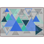 Modern living room rug in gray color block triangle print rug polyester machine washable rug