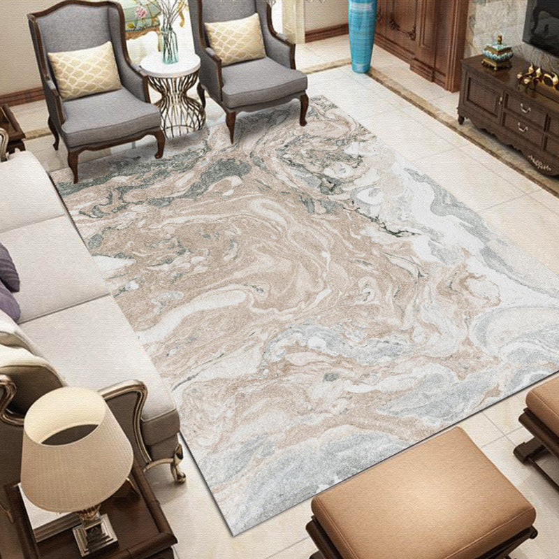 Pink and Gray Bedroom Rug Modern Abstract Galaxy Pattern Rug Polyester Pet-Friendly Rug