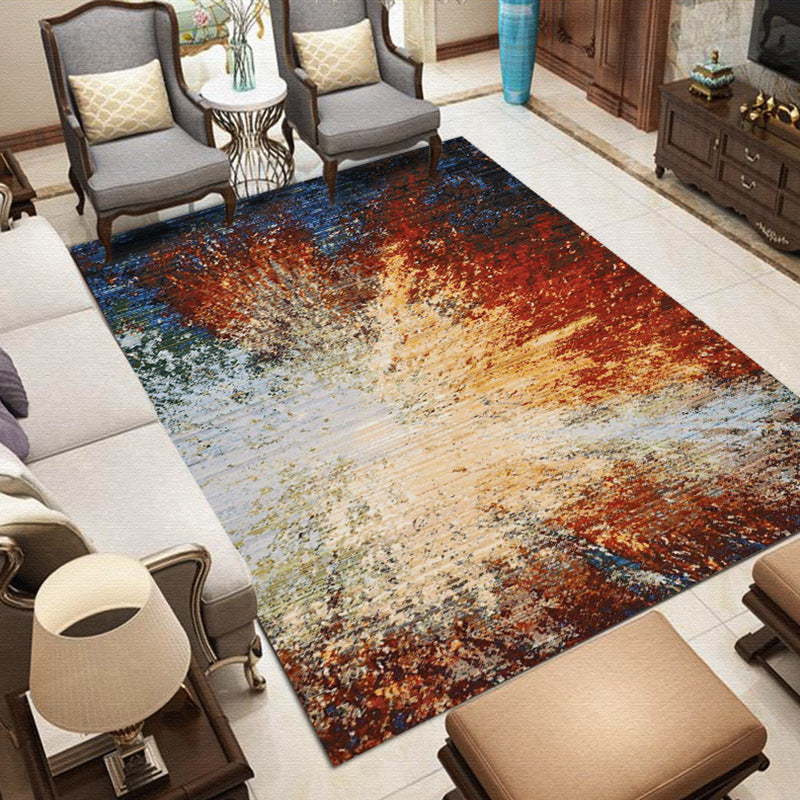 Pink and Gray Bedroom Rug Modern Abstract Galaxy Pattern Rug Polyester Pet-Friendly Rug