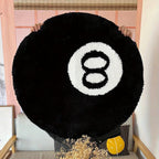 8 Ball Billiard Round Floor Mat – Non-Slip Carpet for Living Room, Bathroom & Decoration | AvailaBowlifte in Sizes