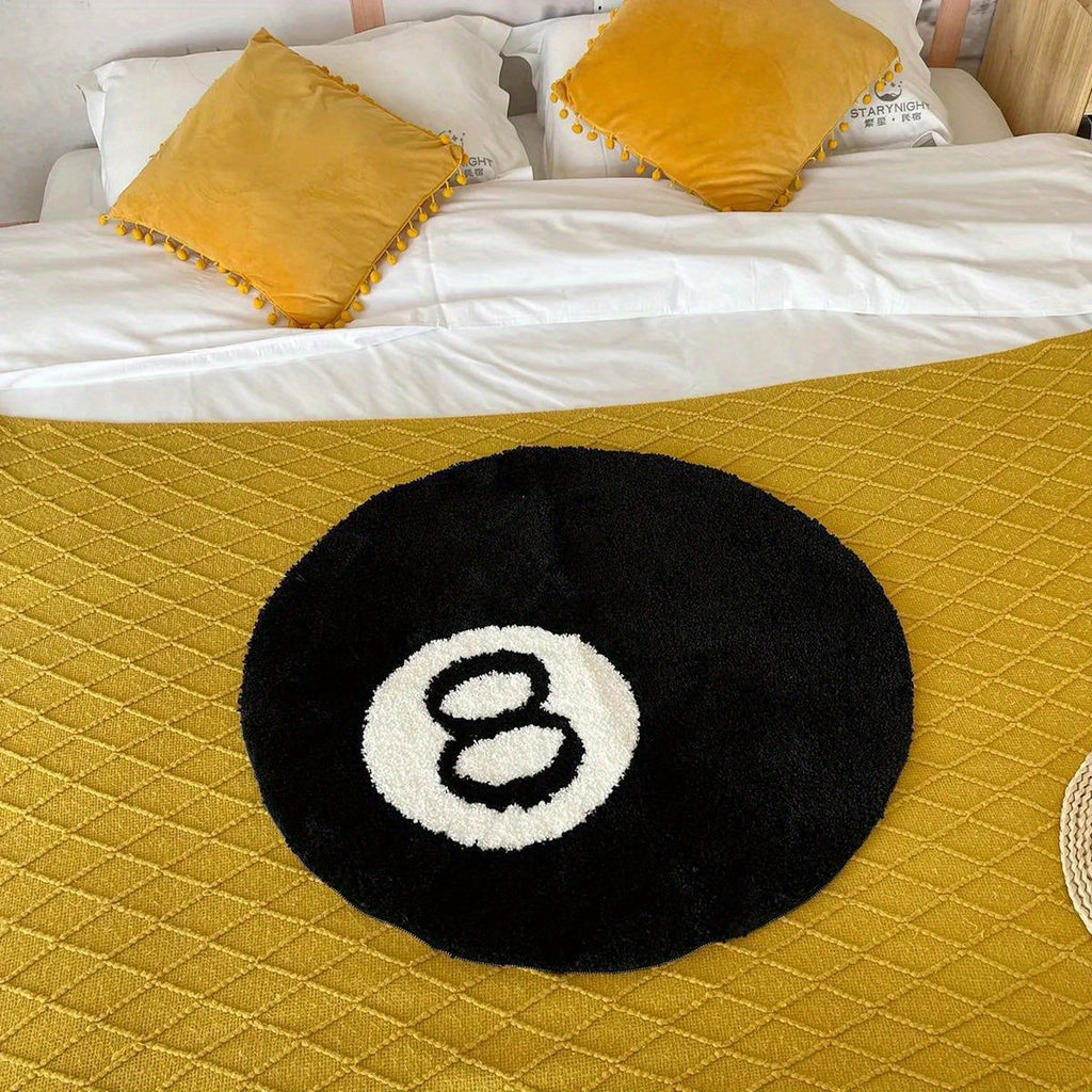 8 Ball Billiard Round Floor Mat – Non-Slip Carpet for Living Room, Bathroom & Decoration | AvailaBowlifte in Sizes