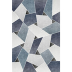 Unique geometric pattern rug Blue and Green Modern rug Polyester Washable Pet-friendly non-slip rug for the living room