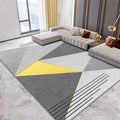 New geometric pattern rug yellow and gray modern rug polyester washable pet-friendly non-slip rug for the living room
