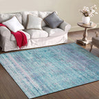 Simple abstract rug Blue Modern rug Polyester Washable Pet-friendly Non-slip rug for the living room