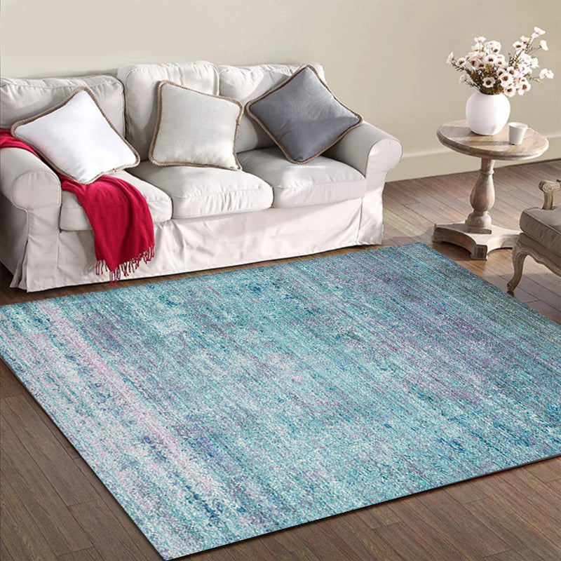 Simple abstract rug Blue Modern rug Polyester Washable Pet-friendly Non-slip rug for the living room