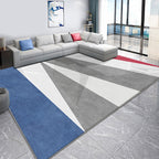 Gray and Blue Modern Rug Polyester Color Block Rug Pet Friendly Washable Non-Slip Back Carpet for the Living Room