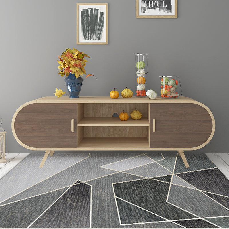 Unique multi-colored striped rug with geometric print made of polyester Modern rug Pet-friendly non-slip backing Rug for the bedroom