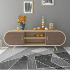 Unique multi-colored striped rug with geometric print made of polyester Modern rug Pet-friendly non-slip backing Rug for the bedroom