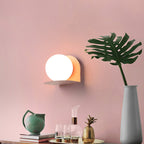 White Globe Wall Light Nordic Style Frosted Glass Sconce Light for Study Room Child Bedroom