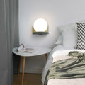 White Globe Wall Light Nordic Style Frosted Glass Sconce Light for Study Room Child Bedroom