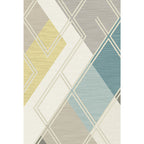 Minimalist color box geometric pattern carpet beige polyester carpet washable pet-friendly non-slip carpet for living room